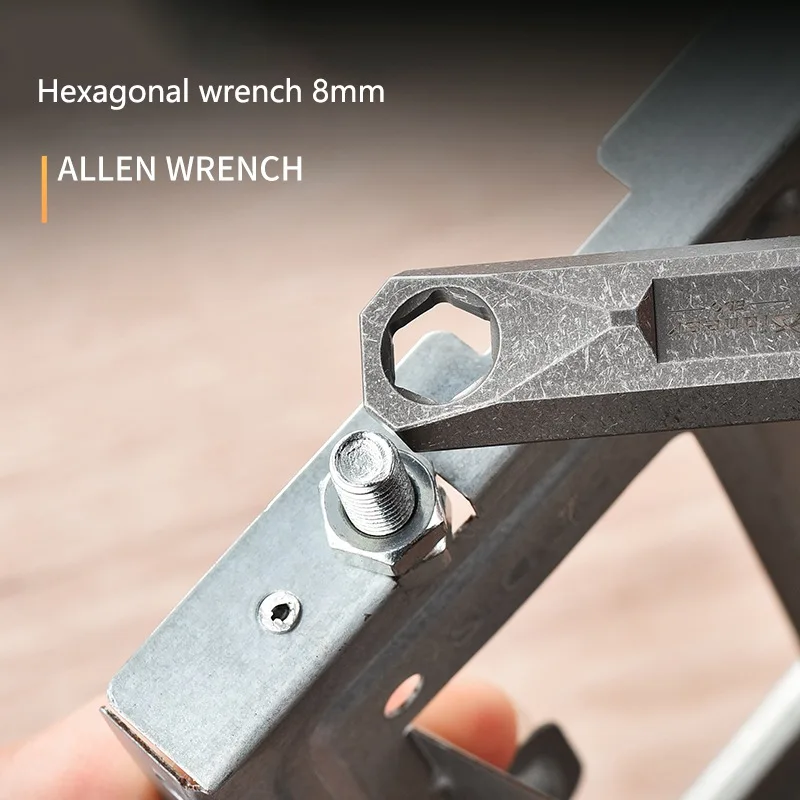 Imagem -02 - Portátil Titanium Alloy Régua Multifuncional Chave Hexagonal Crowbar Desenho de Medição Outdoor Ferramenta Edc Camping Ferramenta 18cm