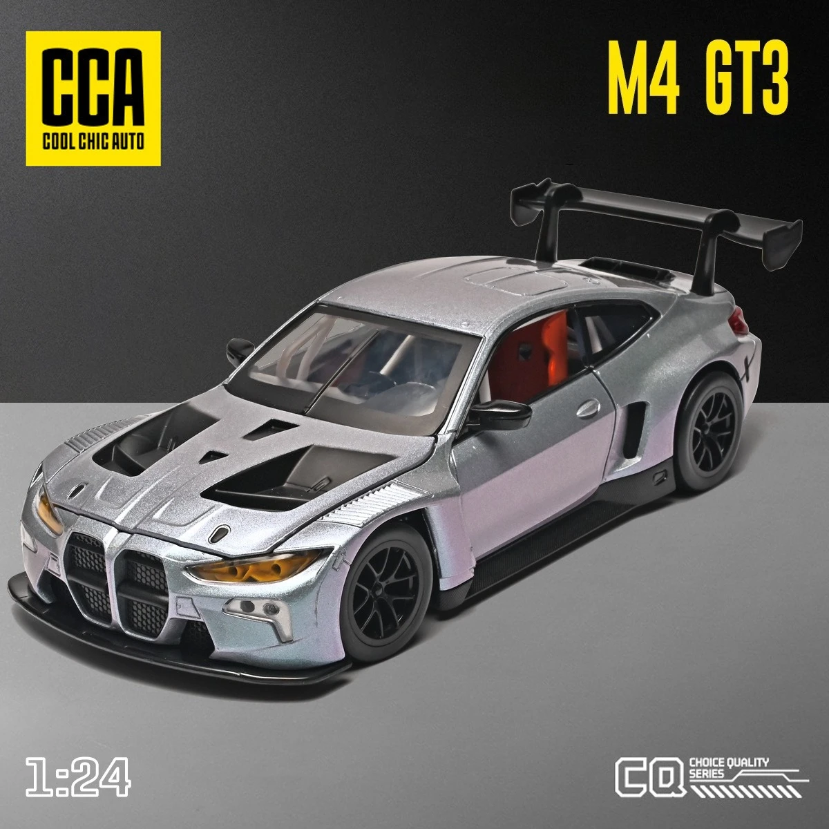 

Модель спортивного автомобиля M4 GT3 Supercar из сплава, масштаб 1:24, игрушечная машинка для детей, подарок на день рождения для мальчика