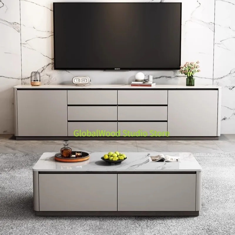 

New High Floor-standing Rock Slab Solid Wood TV Cabinet Storage Living Room Bedroom Home Cabinet​