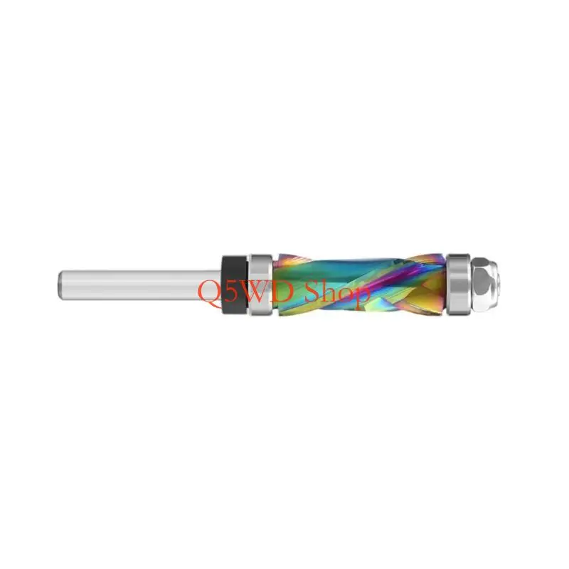 Q5WD Double Bearing Trimming Bit 1/4Inch Shank Alloy Cutter With Wear Proof Multiple Color Coating for Furniture Making