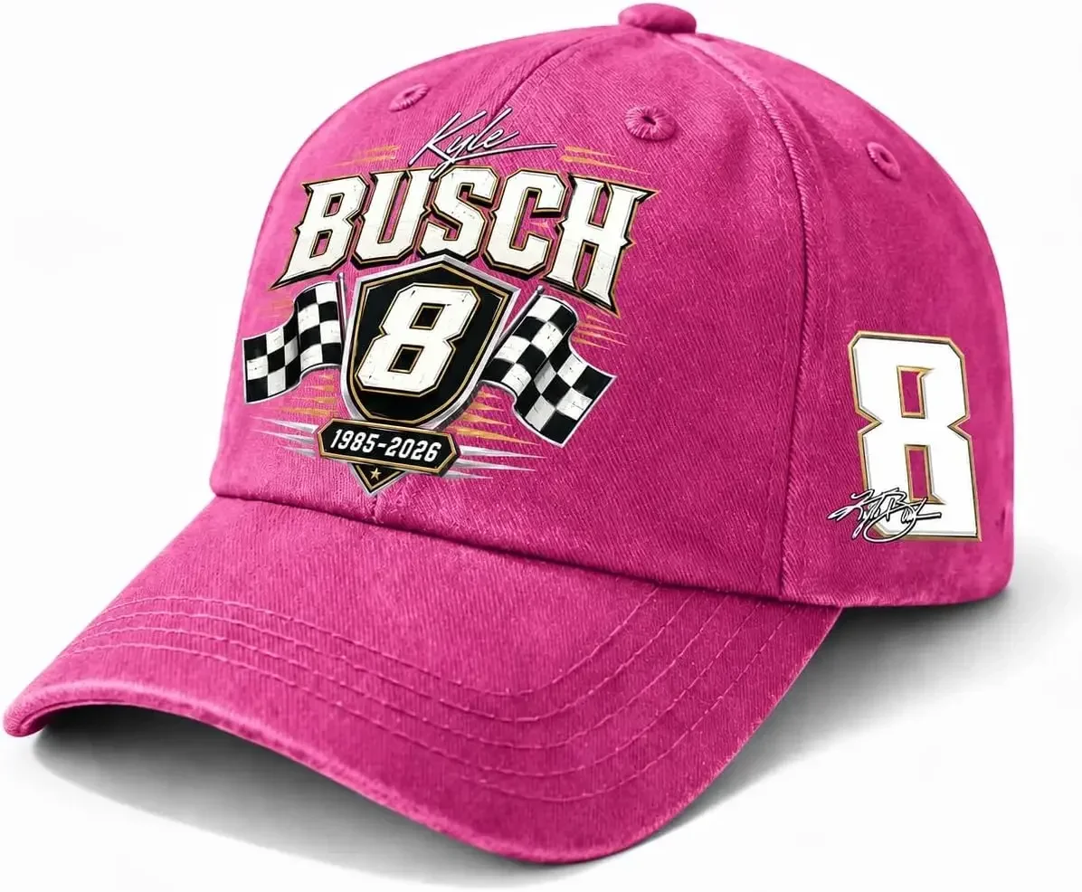 Customization Kyle Busch Racing Hat For Men Women, Rowdy No. 8 Motorsport Cap, Adjustable Race Day Fan Hat, Stock Car Gift Cap