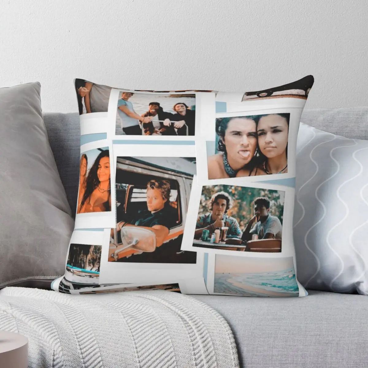Funda de almohada cuadrada Polaroid outdoor Bank OBX, cubierta de cojín de poliéster y lino de terciopelo, decoración creativa con cremallera para coche