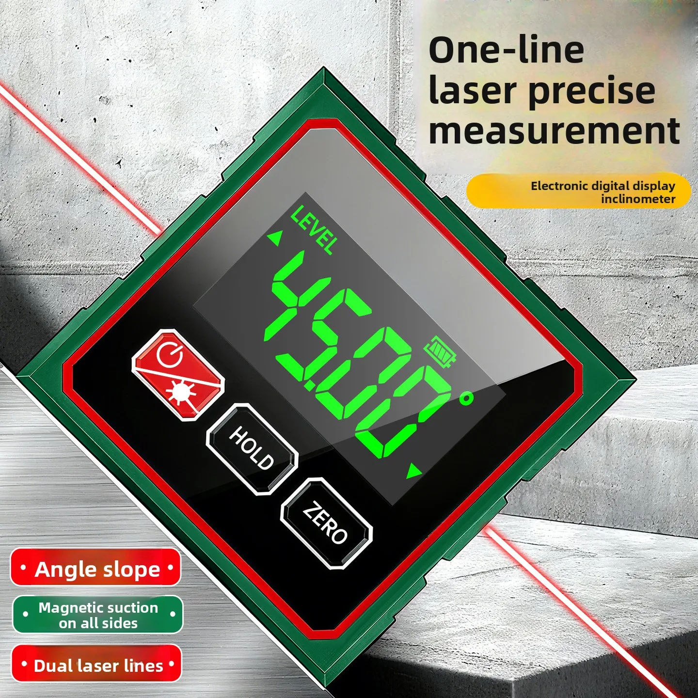 

High Precision Laser Intelligent Digital Inclinometer - 360° Magnetic Electronic Angle Meter