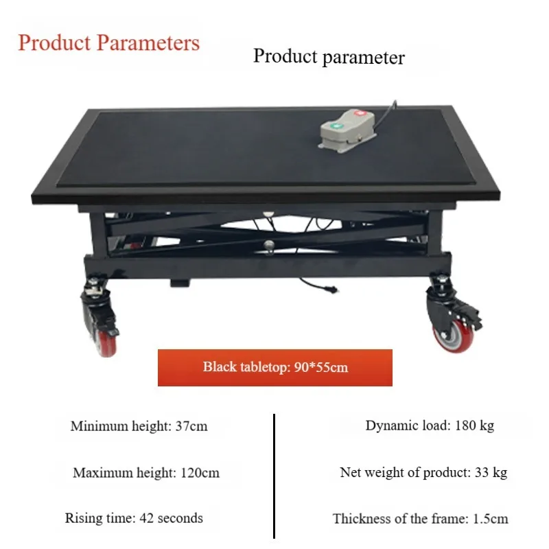 New Electric Lifting Horse Stool Folding Mobile Interior Decoration Tile Trolley Foot Lift Platform With Remote Control