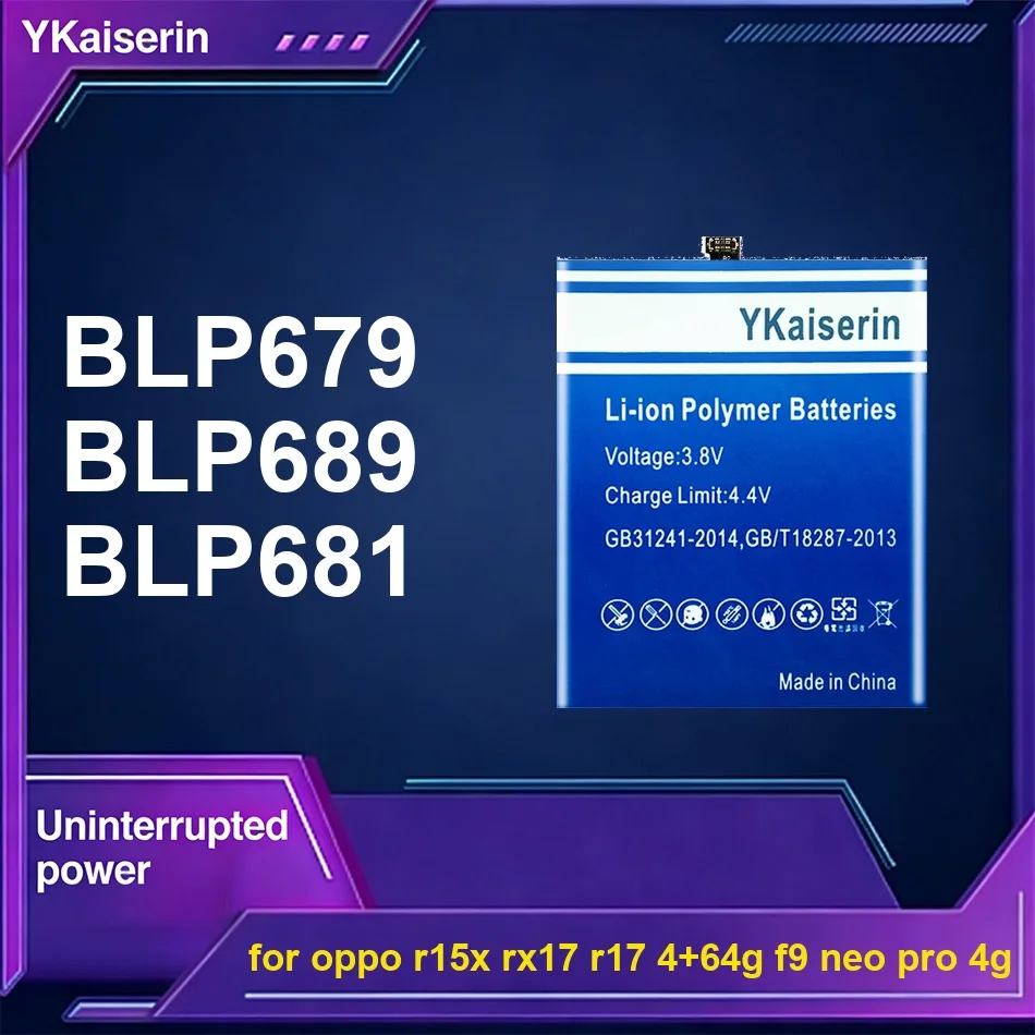 

Аккумулятор для мобильного телефона BLP681 BLP679 BLP689 2300-4100 мАч для Oppo r15x RX17 R17 4+64g F9 Neo Pro 4G