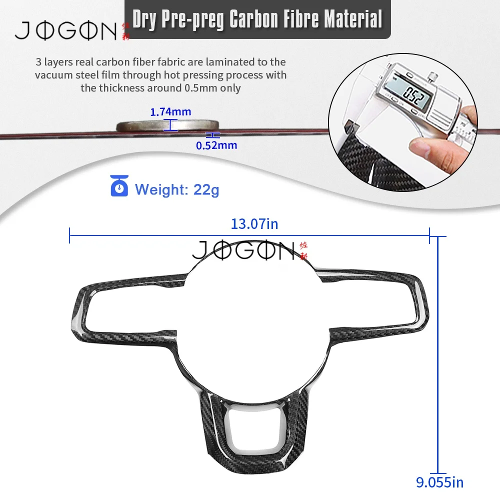 ألياف الكربون الجافة سيارة الداخلية عجلة القيادة زر قطاع غطاء الكسوة اكسسوارات ل جيب رانجلر JL 2019-2025 المصارع JT #2