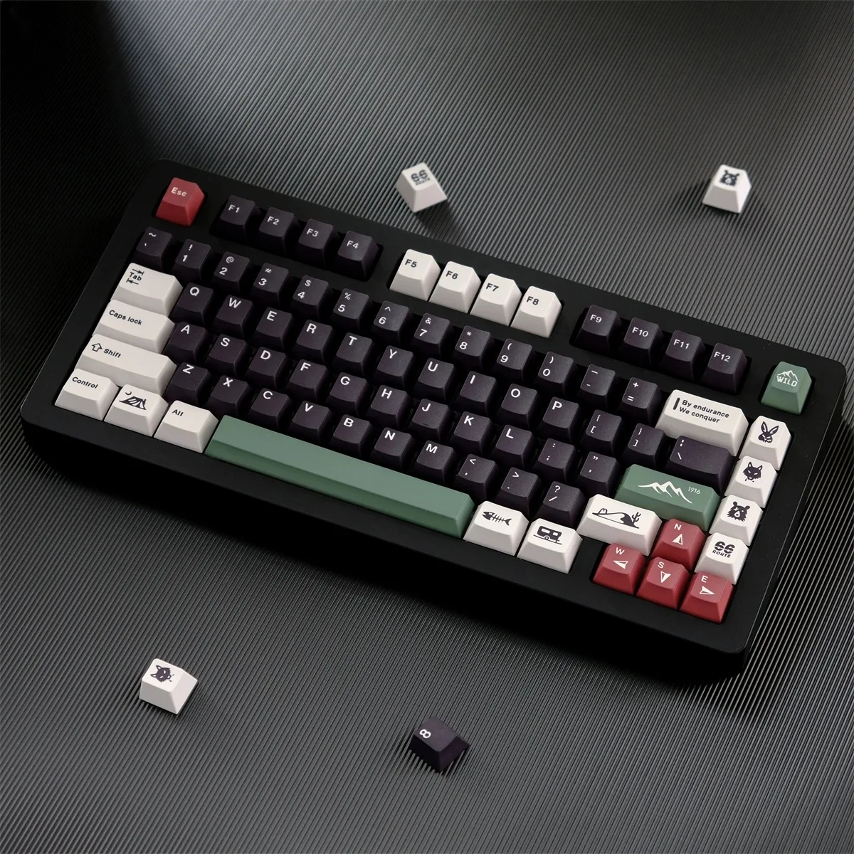 GMK Clone Camping PBT Keycaps Cherry Profile Dye Sub Keycaps For Mx Switch Mechanical Keyboard Retro GMK67 Wooting Keyboard Kit