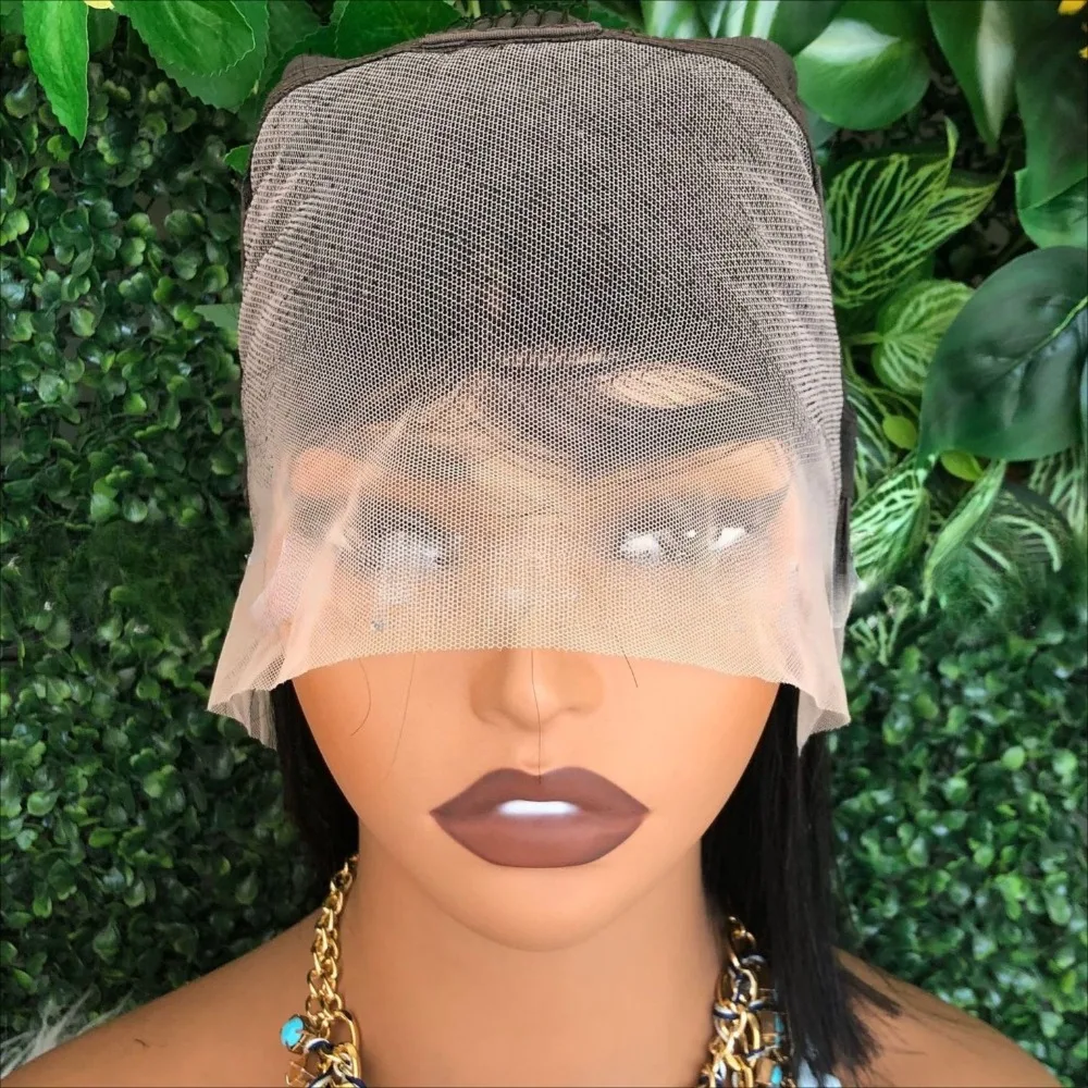 Peluca Frontal de encaje transparente de cabello humano 13x4 con pelo de bebé prearrancado 150% de densidad Color Natural 8-12 pulgadas Remy brasileño