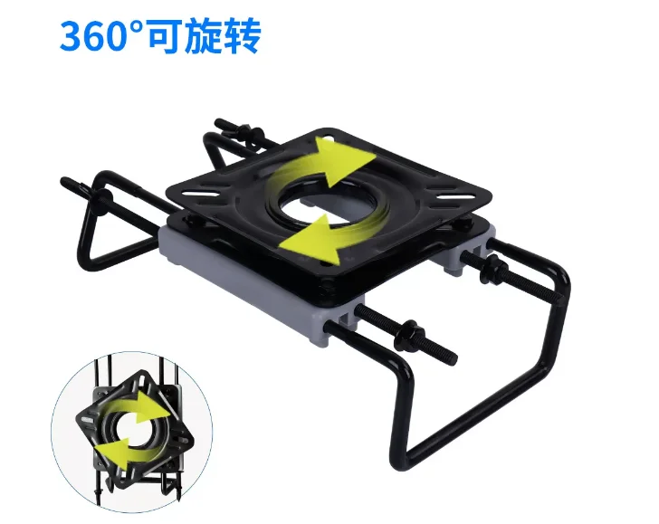 Marine Seat Slide Swivel for Inflatable Boats & Speedboats, Adjustable Base, 360° Rotation, Crossbeam Mount