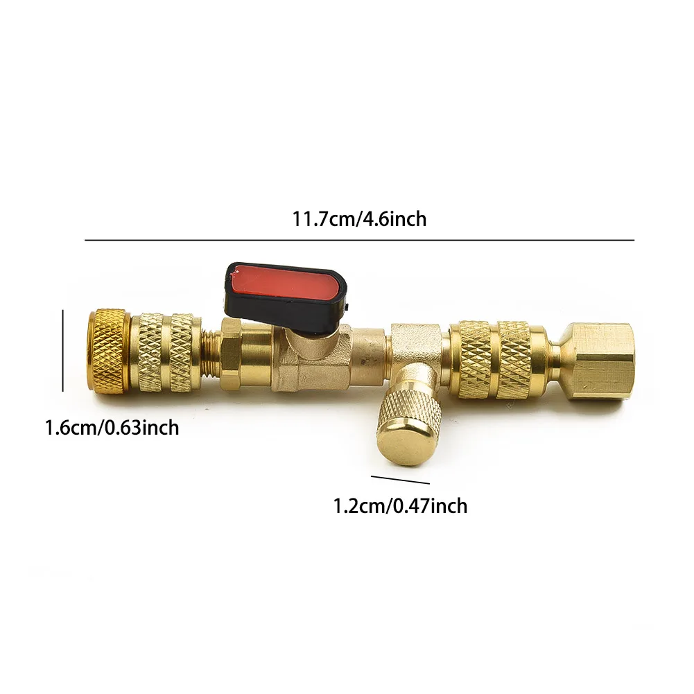 

HVAC AC Valve Core Remover Dual Size 1/4\" & 5/16\" Port Installer Tool Auto Air Condition Refrigeration Tools