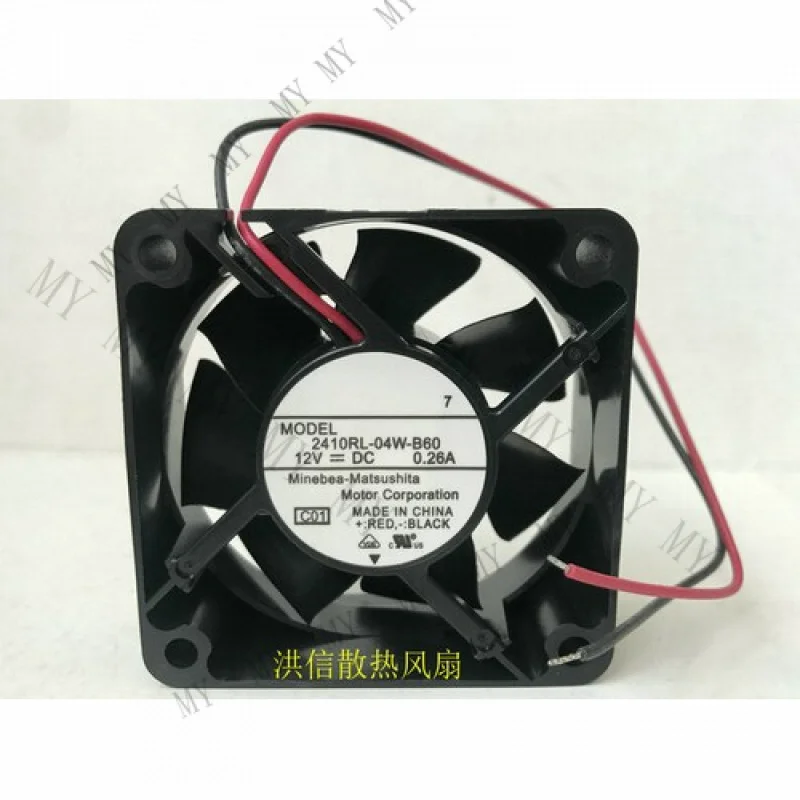 

TT 1 шт. NMB 2410RL-04W-B60 DC12V 0,26A 6025 60 мм 2-проводной двойной шариковый вентилятор охлаждения