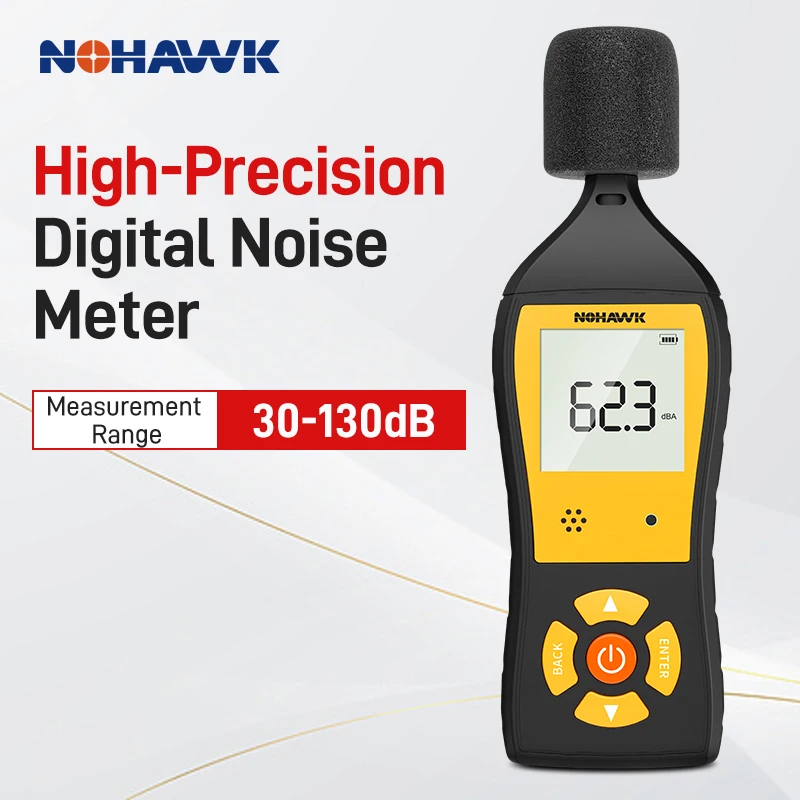 NOHAWK 30-130dB ديسيبل متر فاحص الرقمية الضوضاء متر مستوى الصوت متر الصوت متر كاشف مستوى الصوت أداة قياس الصوت #1