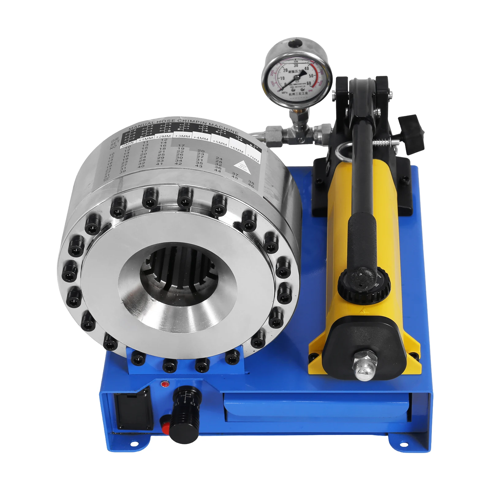 

Hand Hydraulic Hose Pipes Crimping Tool with 7 Sets of Dies 10-30mm High Pressure Hose Pipe Crimping Machine