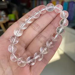 Natural 6/8/10/12MM Clear Quartz Round Beads Bracelet Rock Crystal Bracelet Healing Reiki Handmade Fashion Jewelry For Men Women