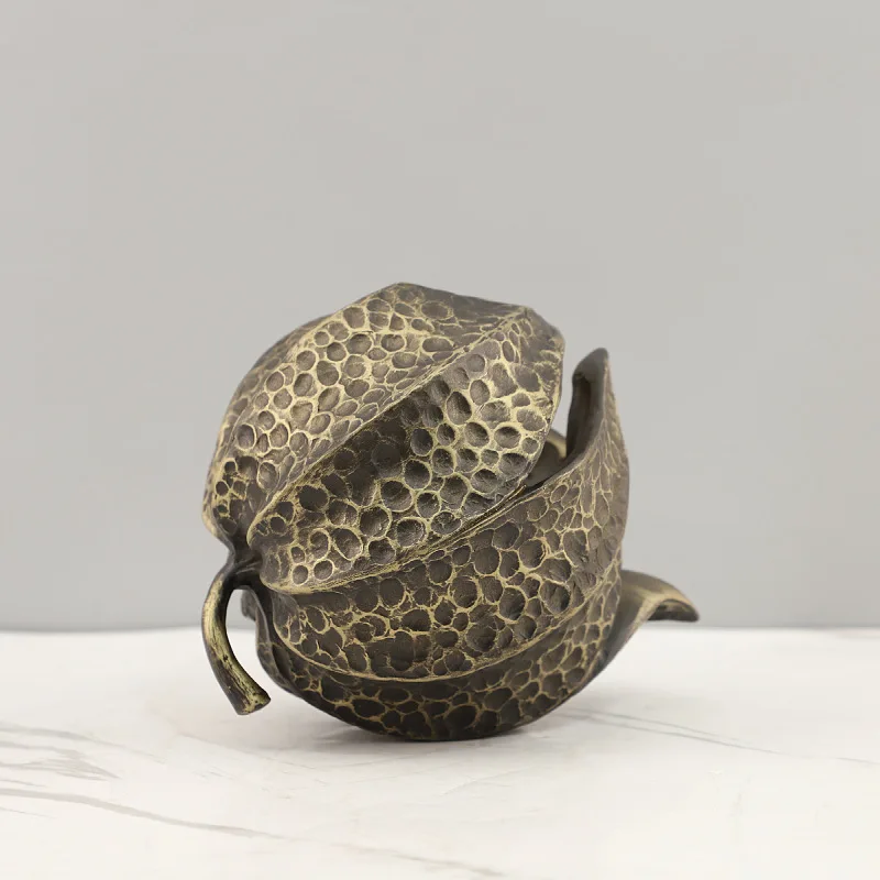 Simulation Durian Lychee Sculpture Decoration Mascot Golden Lemon Fruit Sculpture Model Resin Crafts Room Aesthetic Decoration