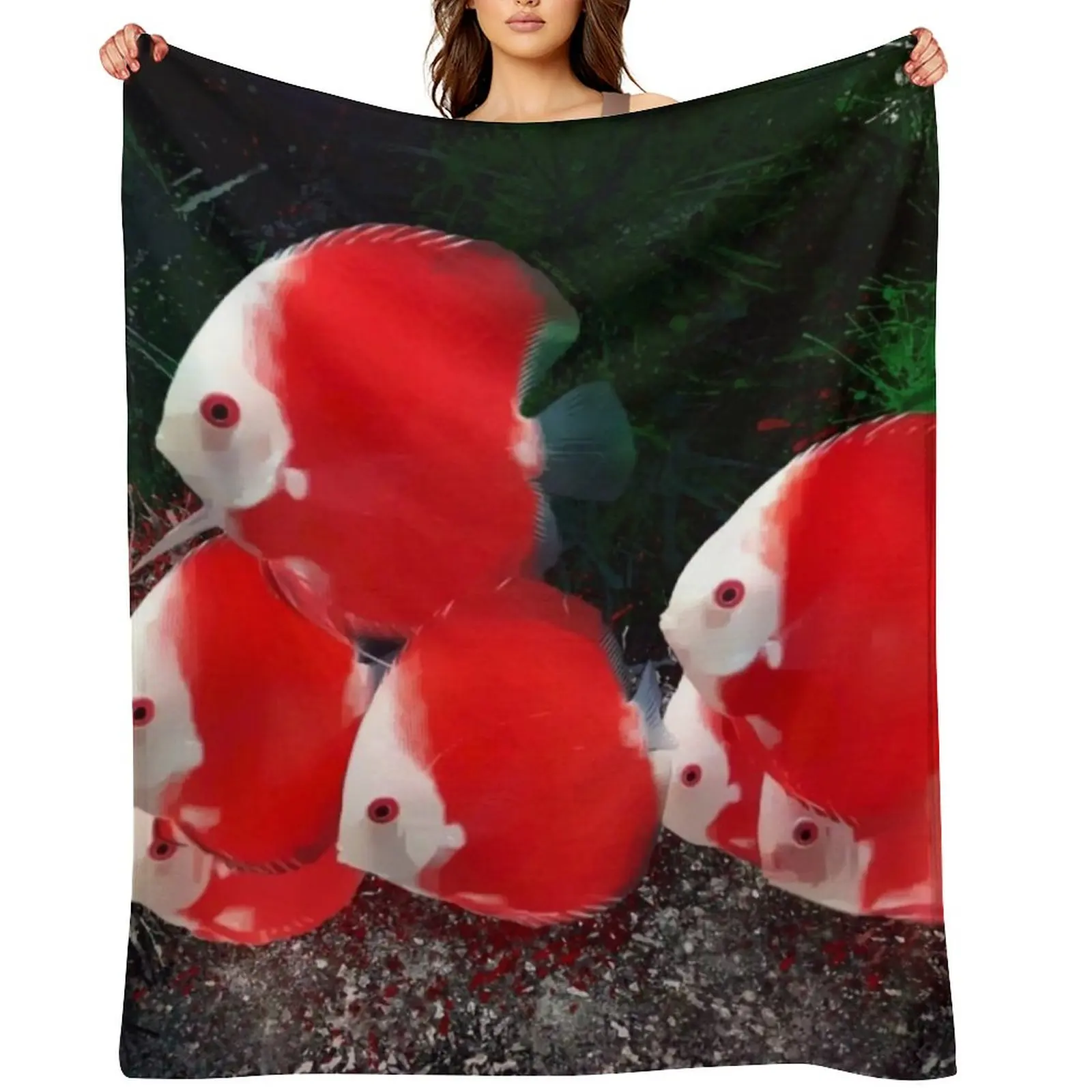 

White Face Red Discus School Throw Blanket decorative Bed Fashionable wednesday manga Blankets