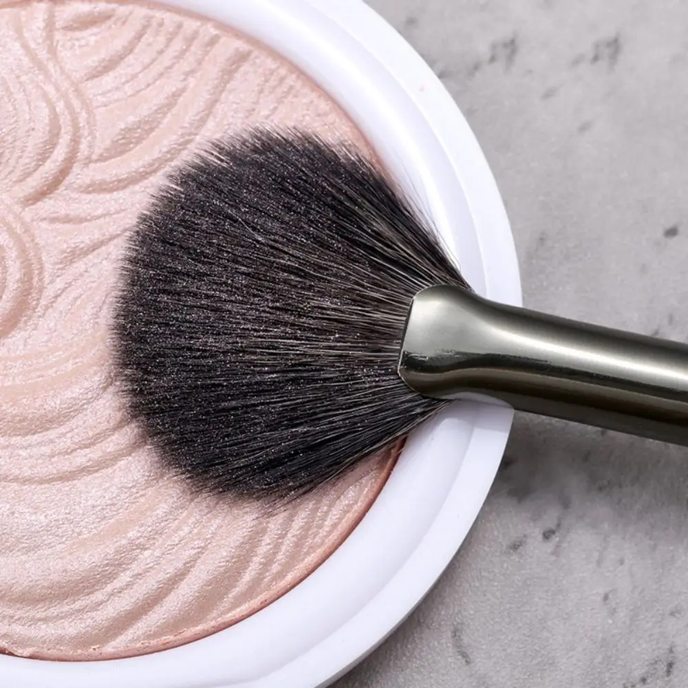 Cabra cabelo parcial V rosto maquiagem ferramenta, Bronzer Blush Brush, Pó solto Highlighter escova