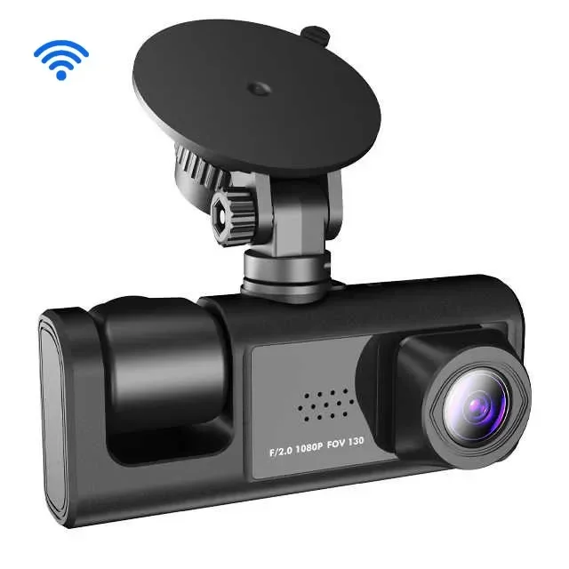 

2 channels dash cam Car DVR WiFi app control DrivingRecorder Night Vision 3 Lens Hidden dashboard recorder car accessories