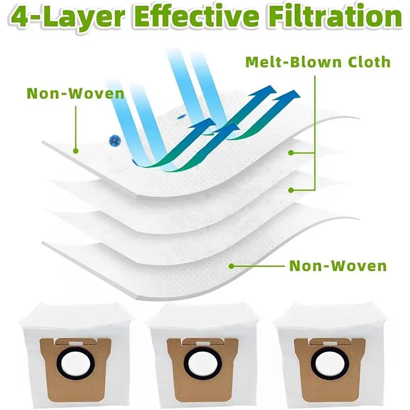 ABJO-For Dreame L10S Ultra/Dreame L10s Ultra Robot Vacuum Replacement Parts Main Side Brush Hepa Filter Mop Cloth Dust Bags