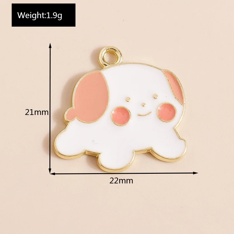 20 قطعة 22x21 مللي متر الكرتون الحيوان جرو السحر المينا الكلب Charms المعلقات لصنع المجوهرات القلائد أقراط Crafts بها بنفسك الحرف لوازم