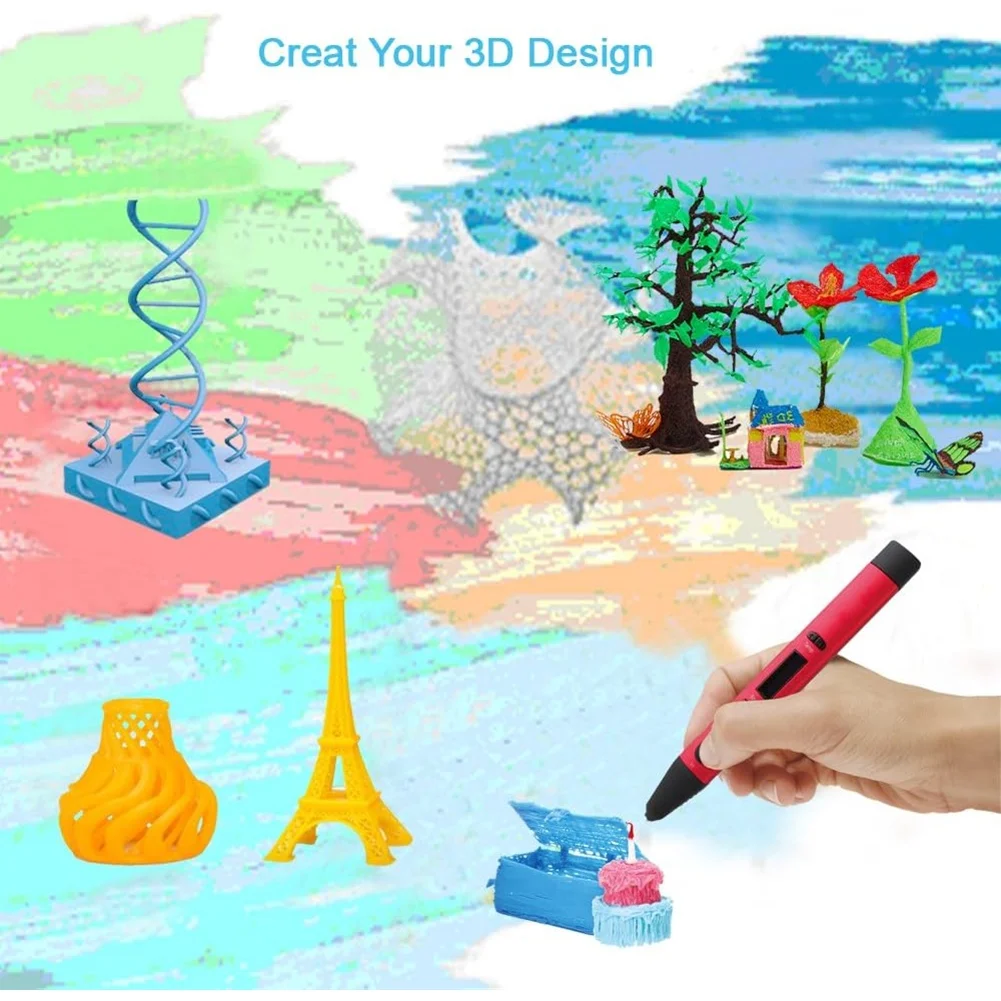 (A75T) 32 Colors 3D Printing Pen PLA Filament Refills, Each Color 3 meters, Total 2 * 32pc, 3D Printing Pen PLA Consumables