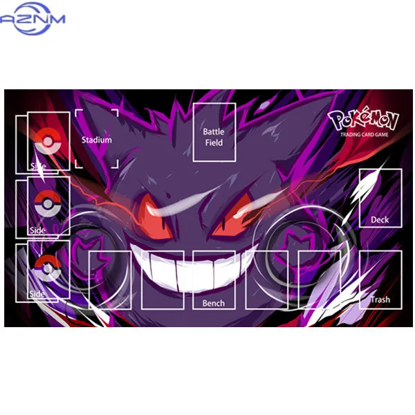Ghost Fire Gengar TCG Playmat, Waterproof Non-Slip Mouse Mat for Trading Card Game Battle Zones