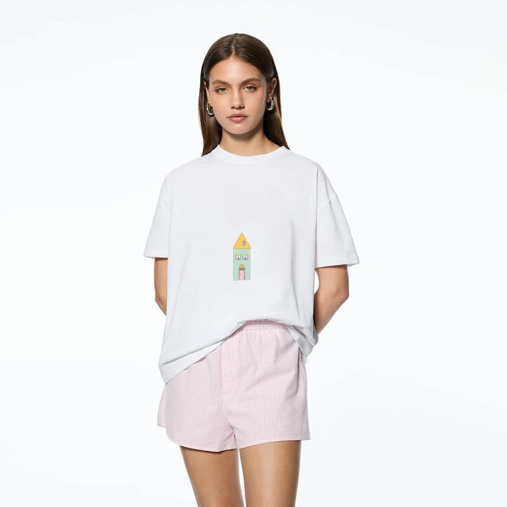 White T-Shirt Women's Trendy Graphic T-shirtGirls Lovely Graphic T-shirt CuteCore Fashion Y2K Inspired Tee Cute Print Tops