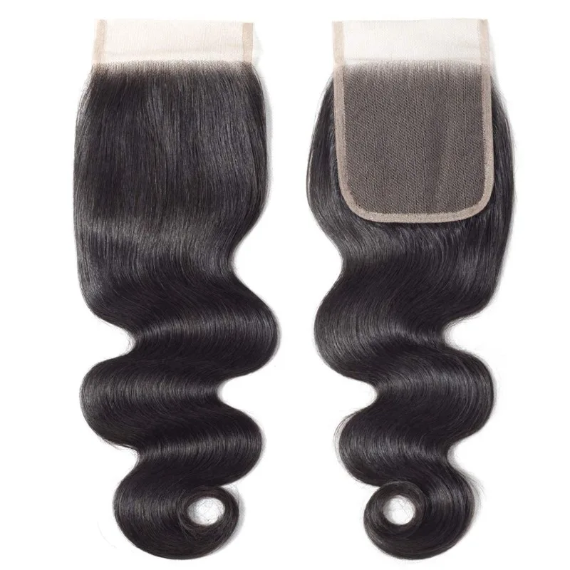 22 Inch human hair 4x4 Transparent Lace Closure Body Wave Pre Plucked With Baby Hair Brazilian Raw Virgin Hair Natural Color