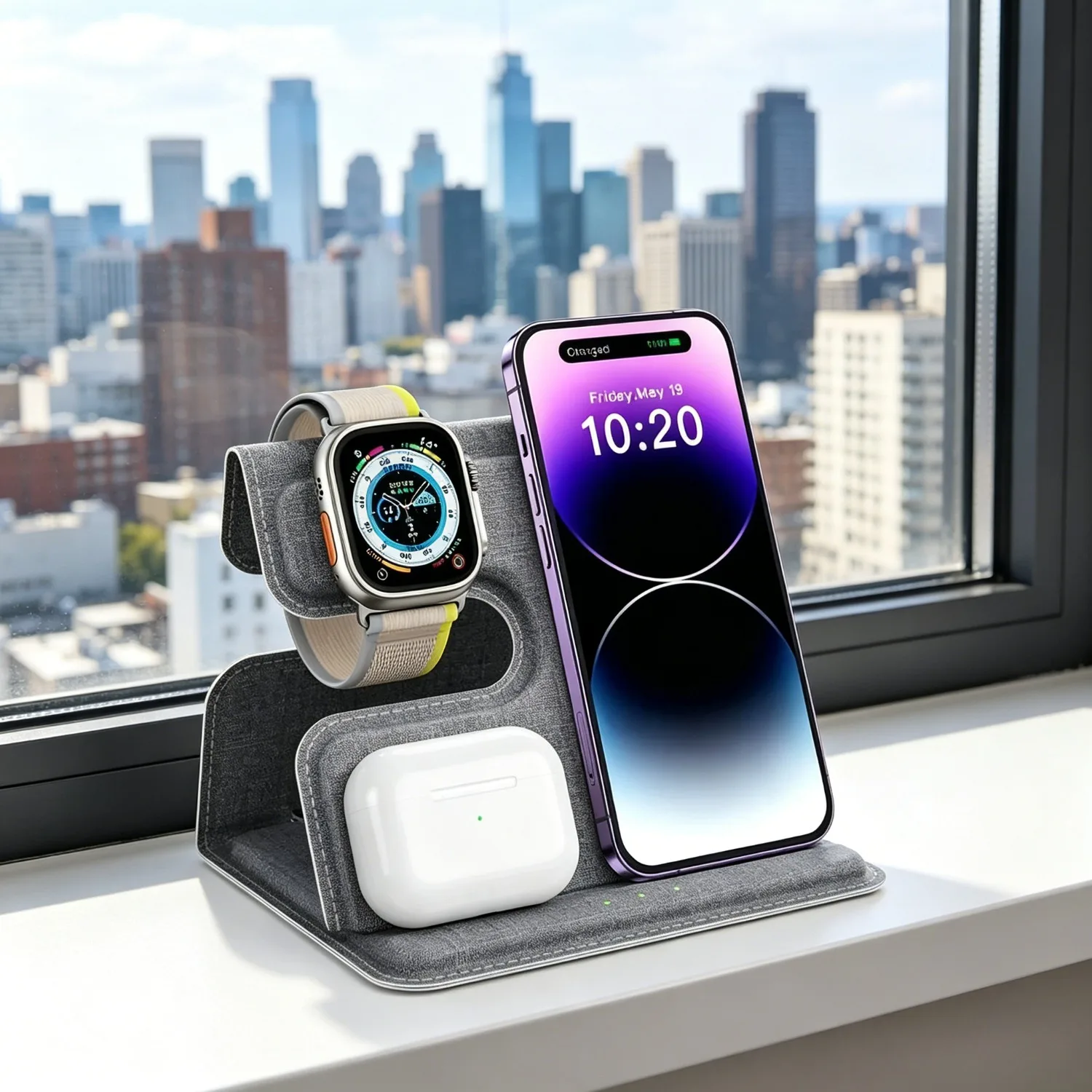 Desktop Desktop 3 in 1 Wireless Charger Station For iPhone 17 16 15 14 13 12 iWatch 10/9/S9/8/7/6 SE AirPods 4 Pro3/2 Fast Charging - Aliexpress Deal