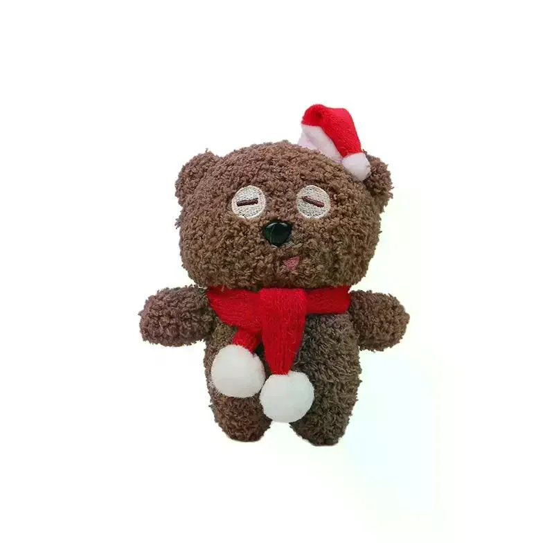 دمية دب عيد الميلاد الصغيرة الدببة الضخمة هدية الملابس حقيبة المفاتيح المعلقات الخبز الديكور قطرة عيد الميلاد الحلي طفل هدية عيد الميلاد