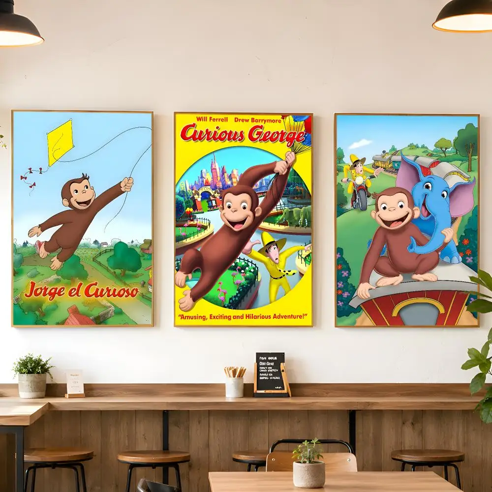 CARTOON C-Curious GeorgeS Poster Matte Wall Peel And Stick Decor Bedroom Living Room Office Dorm Home