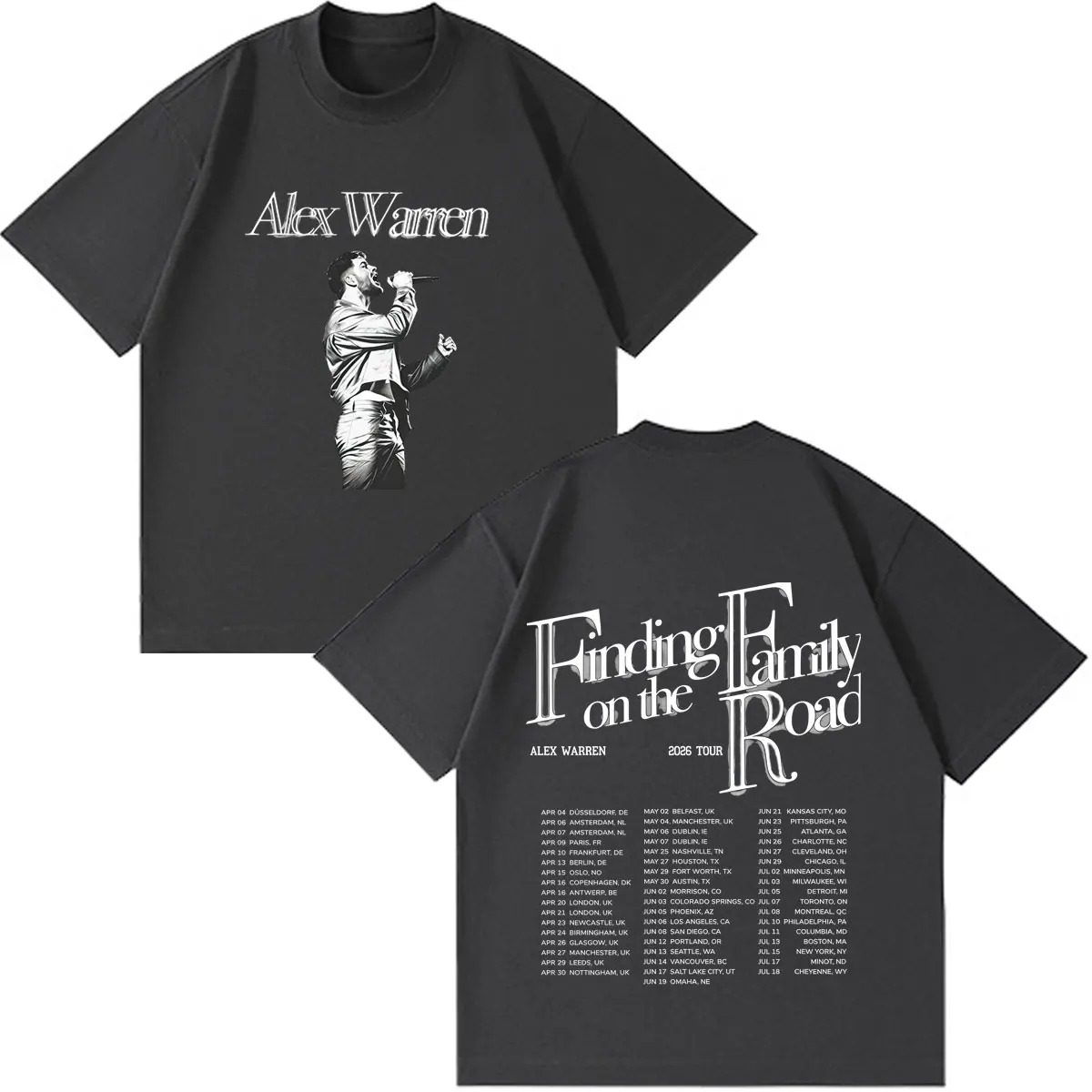 Alex Warren 2026 Tour Graphic Merch T Shirts Men Women Fashion Vintage T-shirts Short Sleeve Cotton Loose Gothic Punk T Shirts