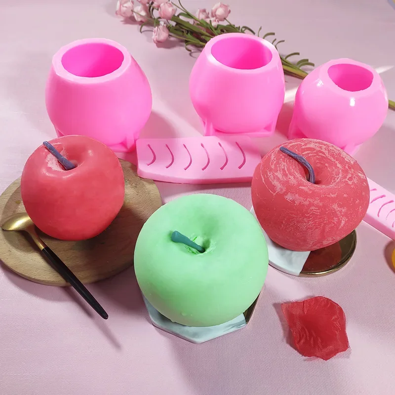 Christmas Apple Silicone Mold DIY Aromatherapy Candle Plaster Mousse Cake Making Soap Form