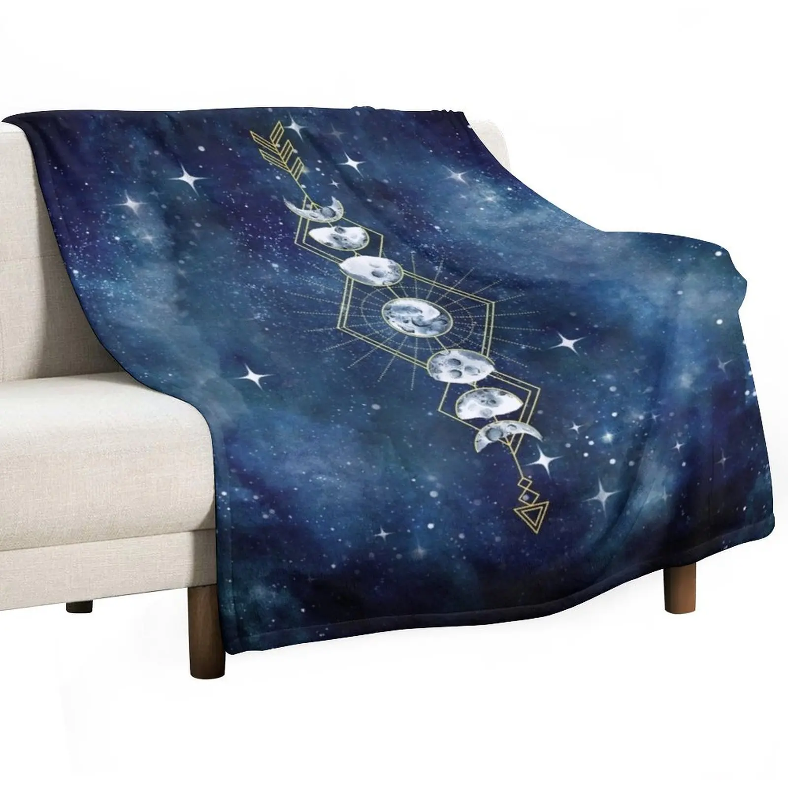 Moon Cycle Arrow Throw Blanket Picnic Bed linens Decoratives Blankets