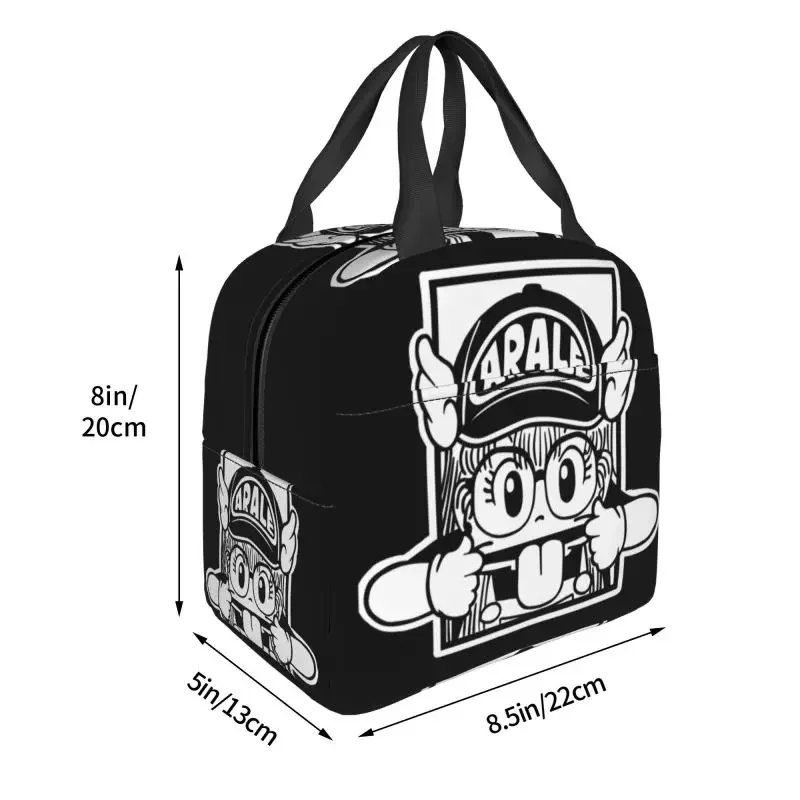 Arale Norimaki Anime Thermal Insulated Lunch Bags Women Dr. Slump Portable Lunch Container for School Office Outdoor Food Box