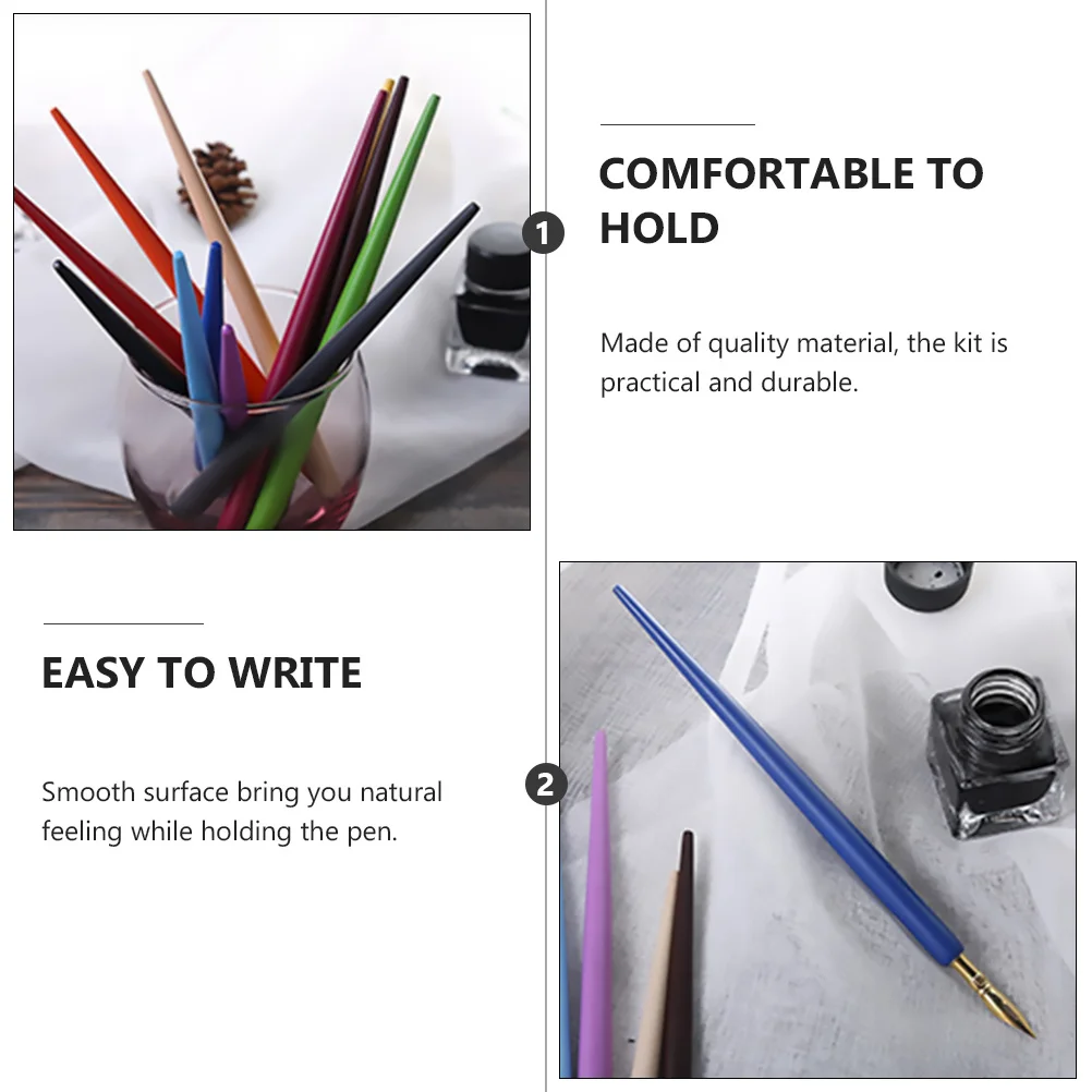 

4Pcs Dip Pen Nib Holders Random Color Comfortable to Hold Easy Writing Great Gift for Friends Kids Loved Ones Writing Supplies