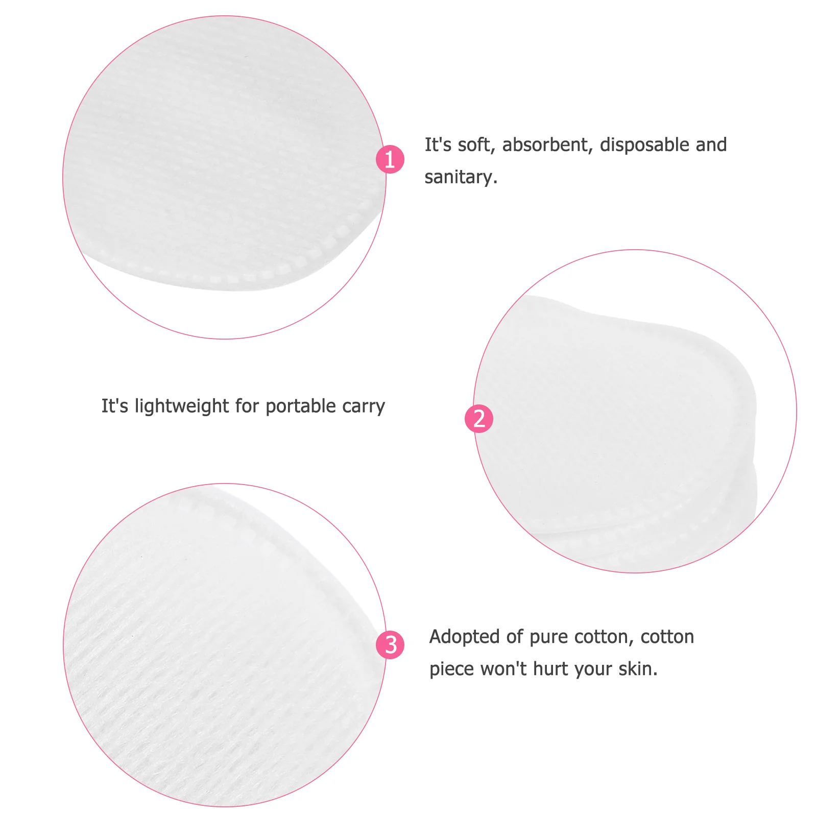 60 peças almofadas de limpeza redondas de algodão maquiagem removedor de limpeza facial rosto branco bebê