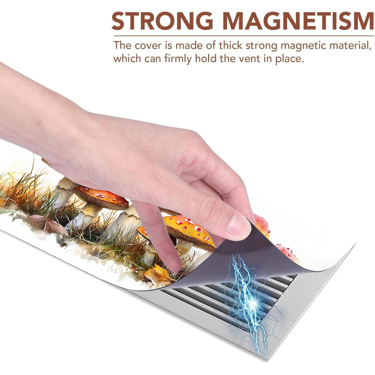 

Magnetic Vent Cover for Ceiling, Wall & Floor Vents - Thick Strong Material, Complete Seal, Easy Install, Fits Iron Vents Only
