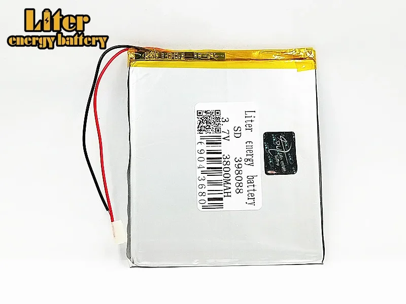 Baterias de lítio polímero 3.7v, 3.7v li-po, bateria recarregável 398088 3800mah para tablet pc dvd pda mid ipad