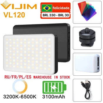 VIJIM VL120 Led Video Light with Diffuser 3200-6500K RGB Effect Camera Light Vlog Fill Light Photography Lighting Studio Lamp