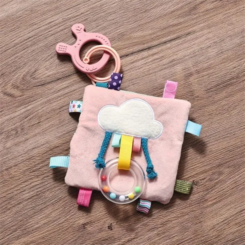 Colorful Baby Rabbit Soothing Towel Toy Easy Grip Comforter Promote Visual Development Sensory Stimulation Teether Toy A2UB