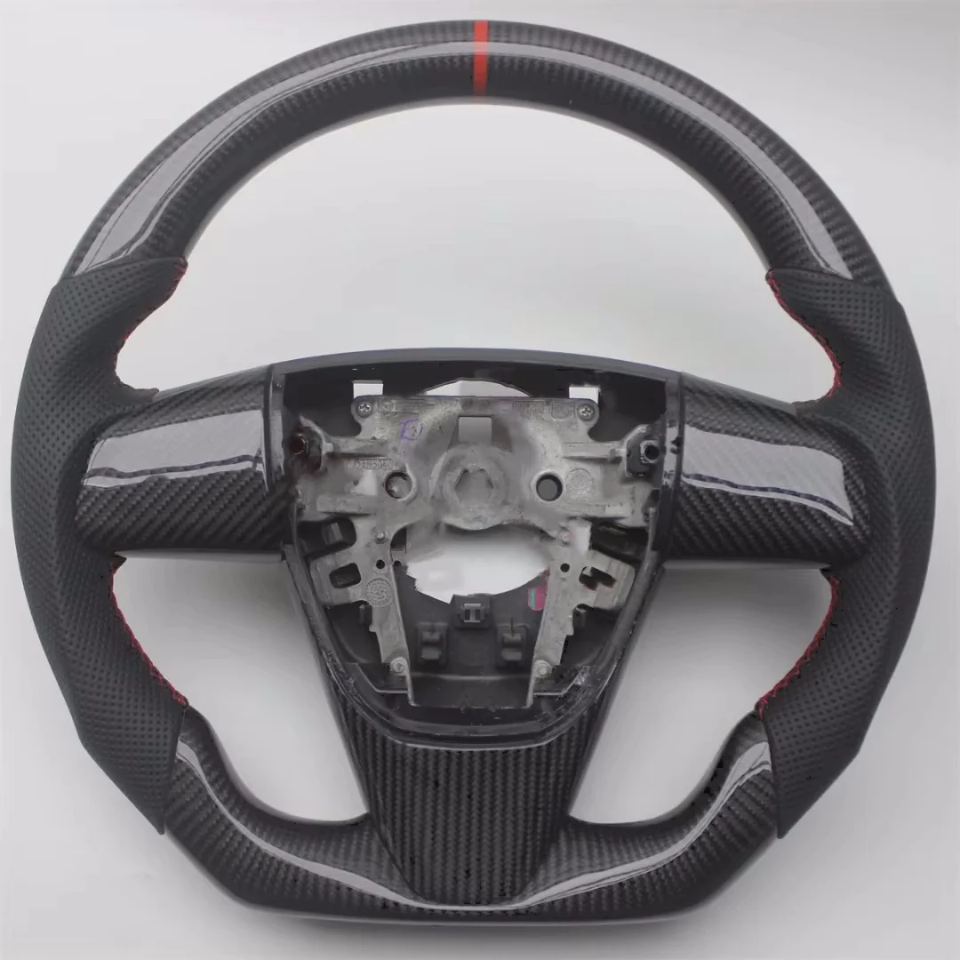 

Replacement For Mazda 3 Mazdaspeed 3 Leather Real Carbon Fiber Steering Wheel 2008-2013