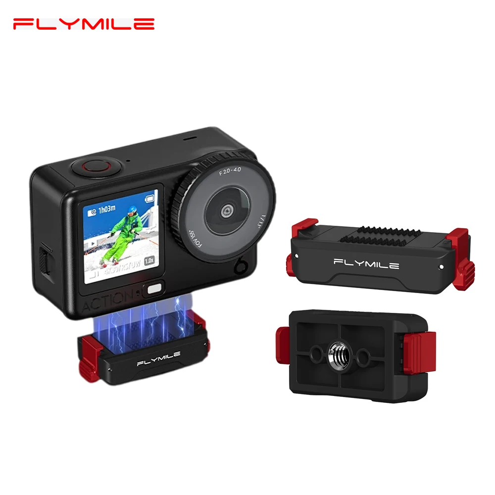 Flymile Magnetischer Schnellwechsel-Adapter für DJI OSMO Action 6 /Nano Kamera-Zubehör mit 1/4 Zoll Schraubgewinde