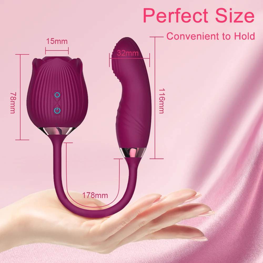 Rose Sucking Vibrator for Women Nipple Clit Stimulator Dildo Wiggle Vibrators Clitoris Sucker Vibrating Sex Toy for Female