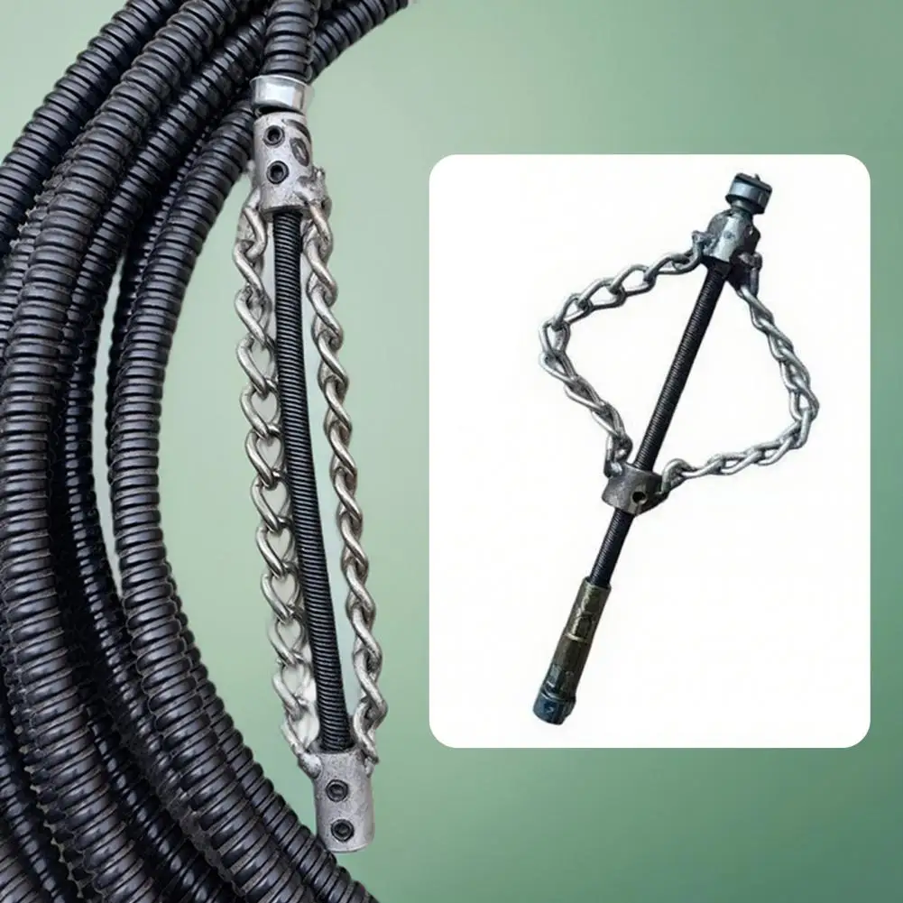 Drain Clog Remover Flex-shaft Sewer Descaling Chain Push-type Rotary Cable Drain Cleaner Spring Dredge Tool for Pvc Pipe
