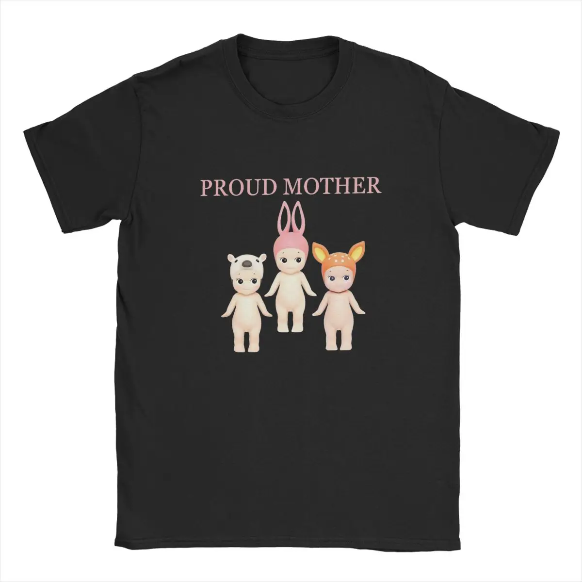 Men's T-Shirt Bunny Sonny Angels Proud Mother Awesome Pure Cotton Tees Short Sleeve Cute Cartoon Popular T Shirt Crewneck