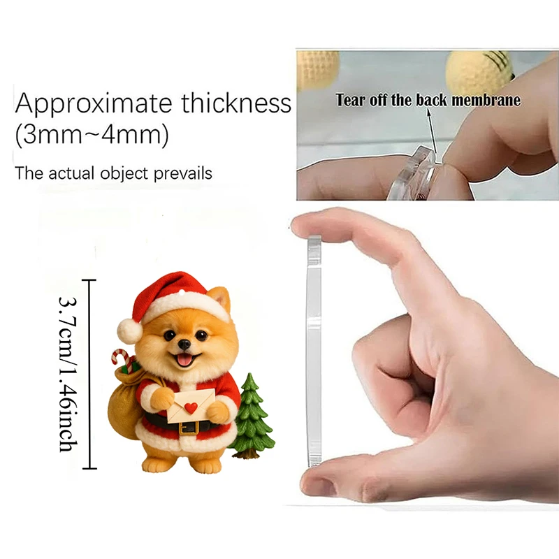 Kalender Advent Pomeranian Sweet Wonderland 2025, 24 Hari Kejutan Meriah Ornamen Anjing, Mainan Anjing Lucu Akrilik 2D