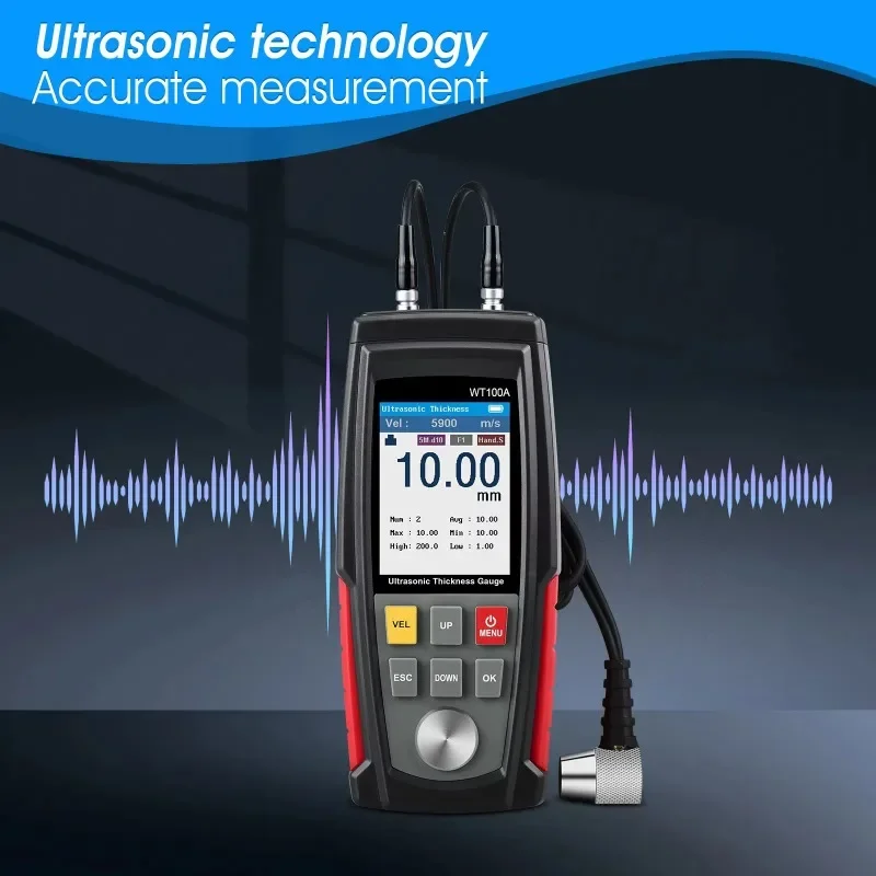 HoldPeak WT100A Ultrasonic Thickness Gauge WT100A Pipe Thickness Non-Destructive Testing Tool,coating Thickness Gauges
