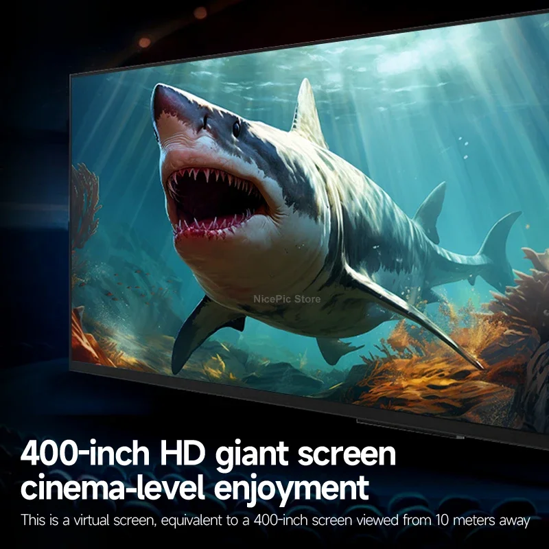 ENMESI V50 1080P HMD OLED نظارات AR عالية السطوع مع الديوبتر 400 بوصة HD شاشة عملاقة سينما خاصة