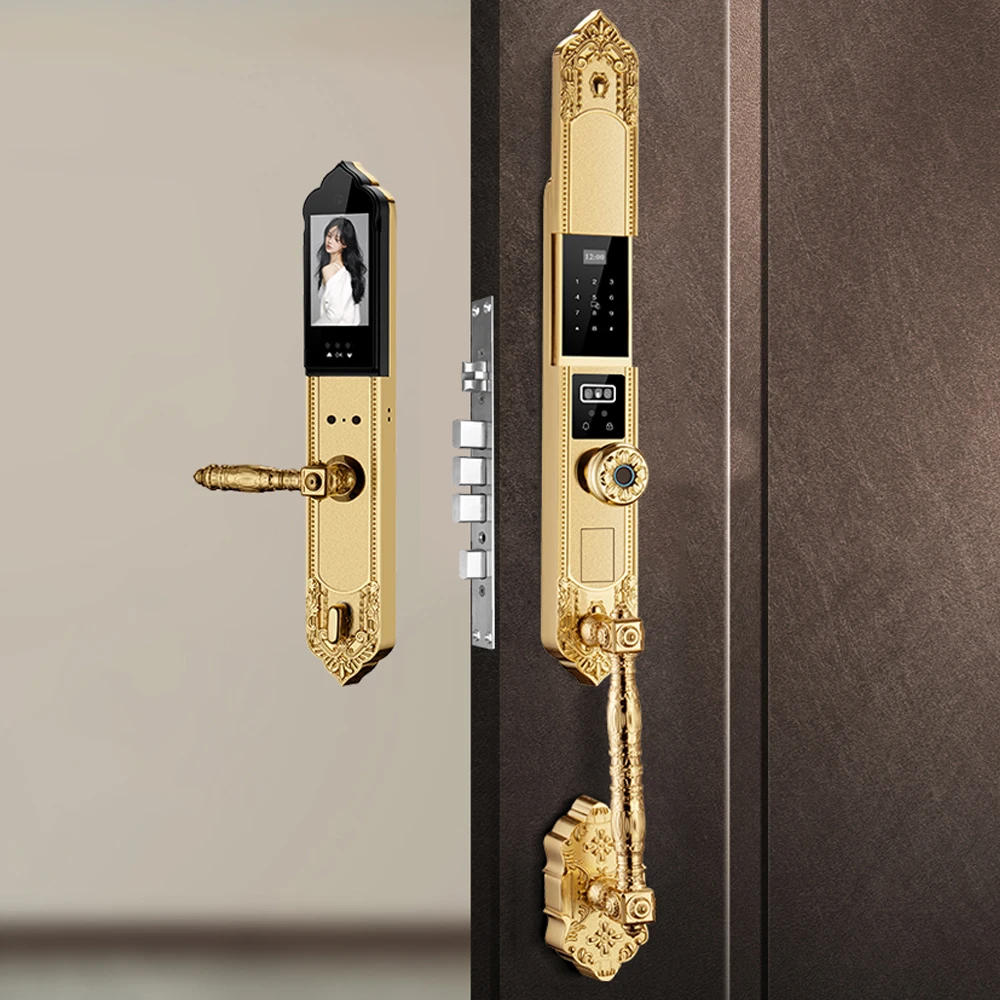Waterproof Luxury Villa Smart Door Lock Sliding App WiFi Fingerprint Keyless Password